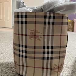 Burberry Haymarket Check Bucket Crossbody Bag