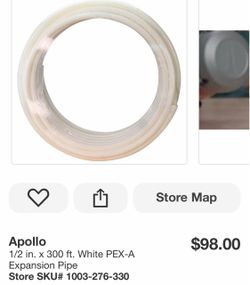 Apollo 1/2 in. x 300 ft. White PEX-A Expansion Pipe