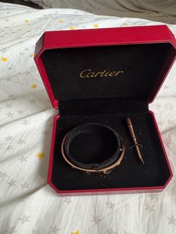 Cartier rose gold love bracelet with screwdriver and box