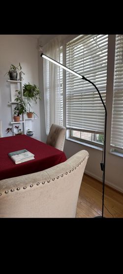 Black LED Arc Floor Reading Lamp