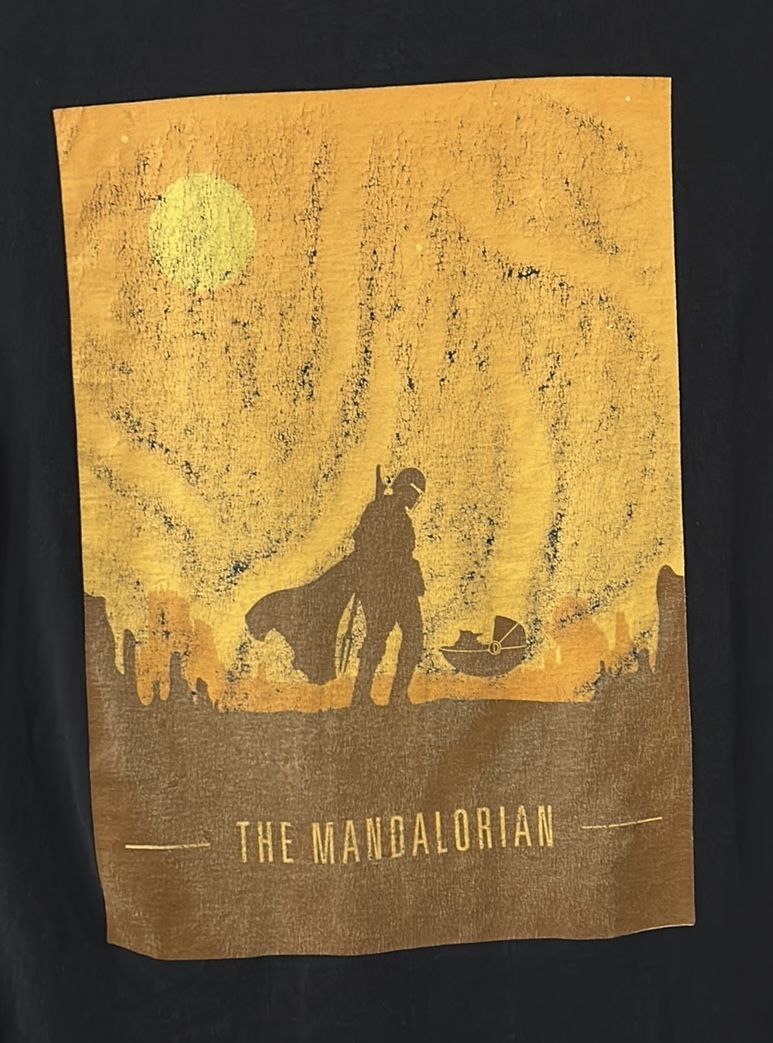 Star Wars ‘The Mandalorian’ Black T-Shirt, Cotton, Size: Small