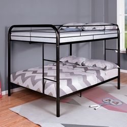 FULL OVER FULL SIZE BUNKBED METAL FRAME BLACK OR GRAY LITERA BUNK BED