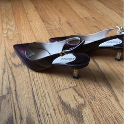 Patent Gold Sling Back Heels