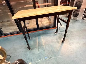 Wooden Workbench with Power Outlets