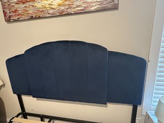 Queen Blue bed headboard