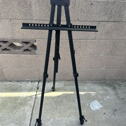 - 66 Inch Sturdy Black Aluminum Tripod Artist Field and Display Easel Stand - Ad