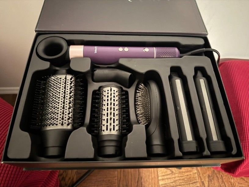 7 in 1 Blow Dryer Brush and Hair Dryer, Hot Hair Styler with Negative Ion 110,000 RPM Hair Straightener Brush for Fast Drying Straightening Curling Vo
