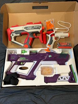 3 GelBlasters (barely used!) Includes: Gel blaster Starfire XL- Nerf Gelfire Mythic- Nerf Gelfire pistol