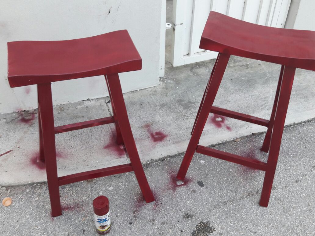 Charming Red wine asian stools. Like new!!