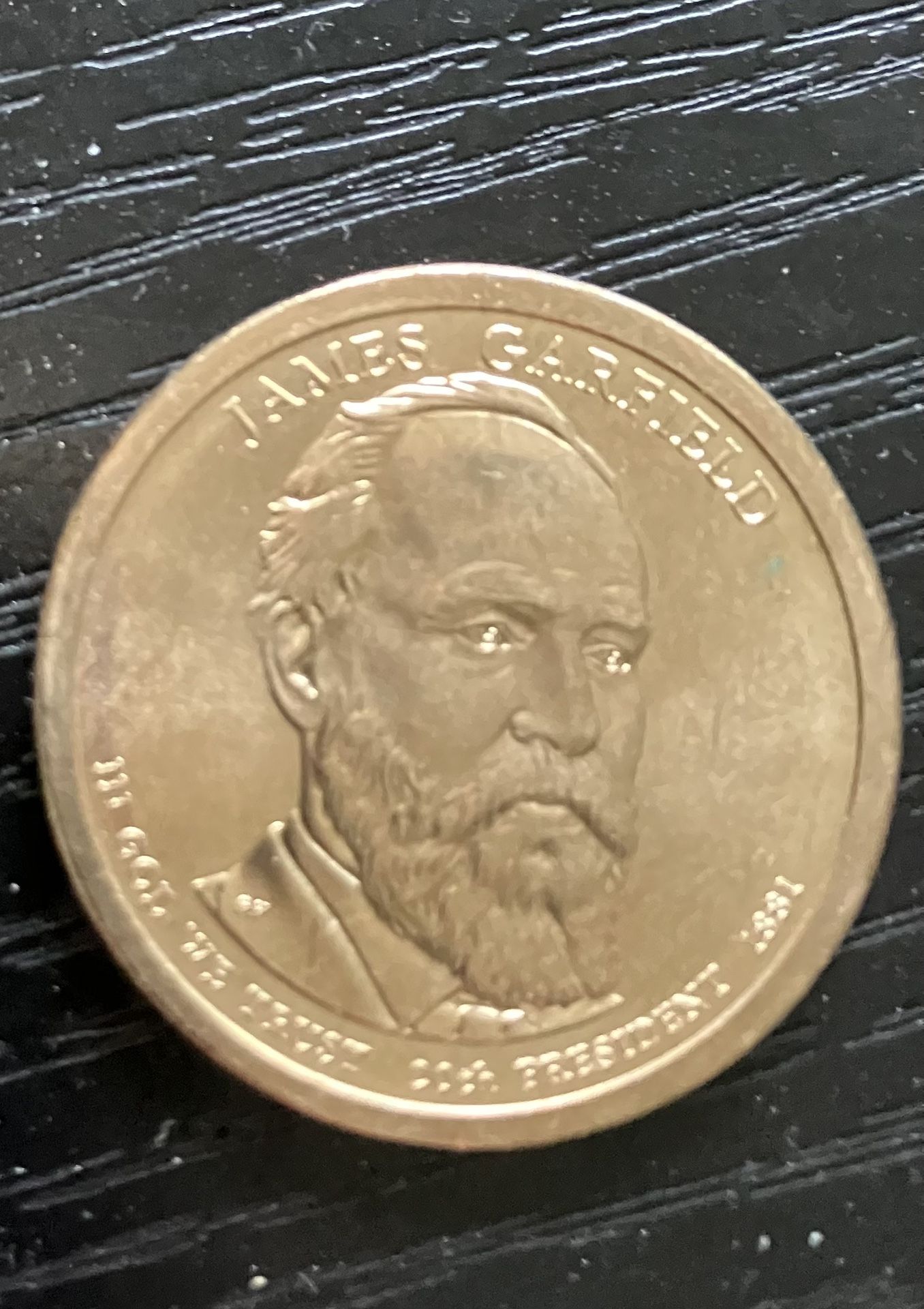 James Garfield $1 Gold Tone Presidential coin