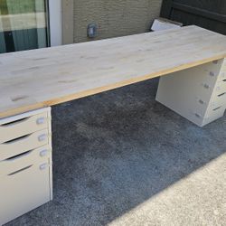 Ikea Countertop Desk w/ 2 Alex Drawers