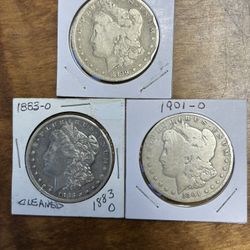 3 90% Silver Morgan Dollars.     Group 3