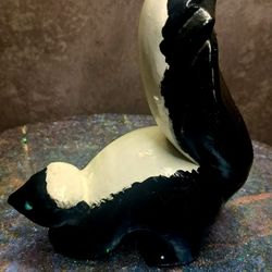 1950's Ceramic Handmaid Skunk Sculpture