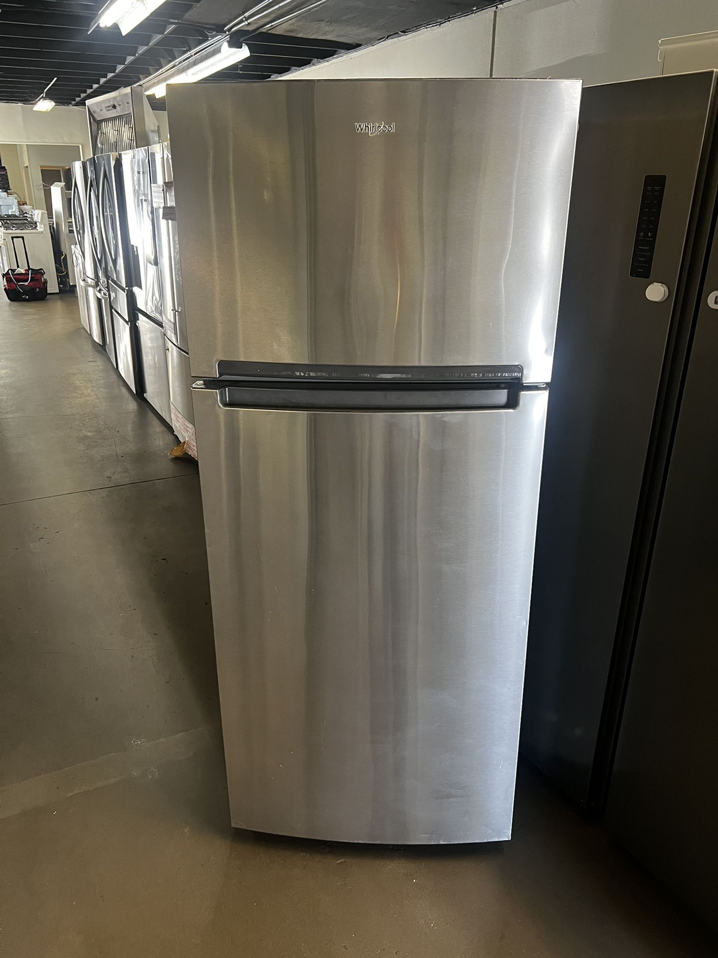 Whirlpool Stainless Steel Top Freezer Refrigerator Apartment Size 