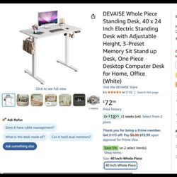 40x28 Electric Standing Desk