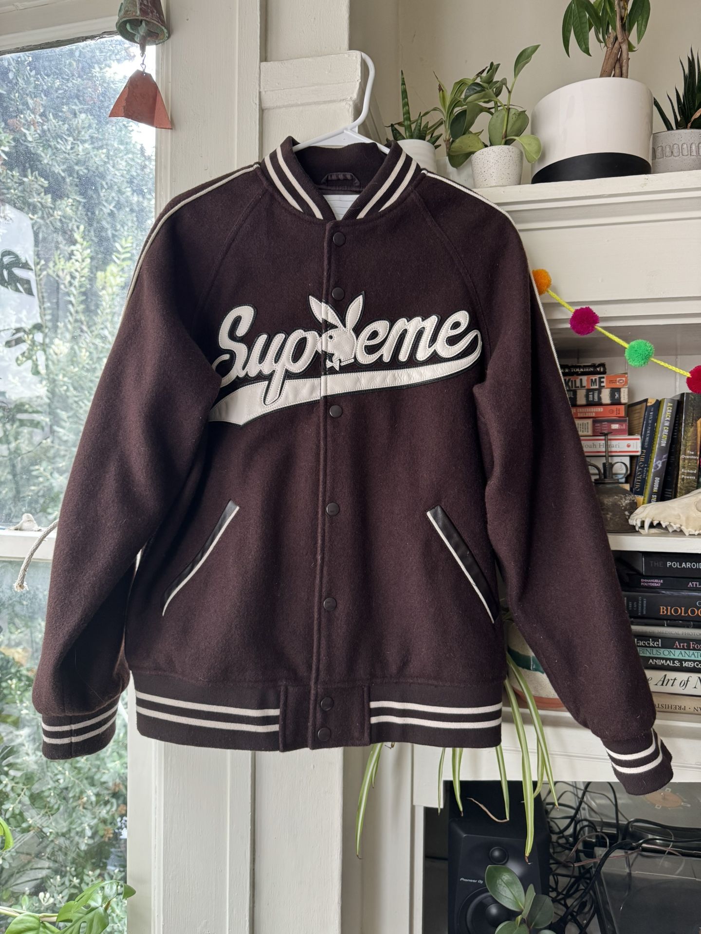 SUPREME X PLAYBOY WOOL LETTERMAN JACKET SIZE M
