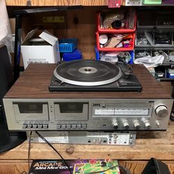 All in one record player radio and cassette