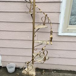 vintage Gold spiral staircase plant stand