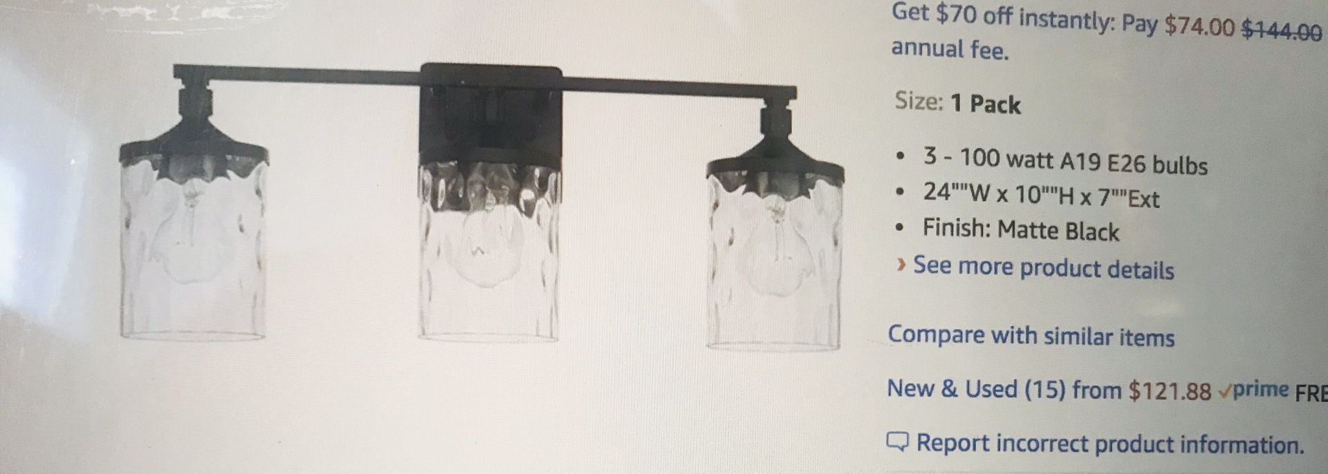 2, Capital Lighting 3 Light Vanity, Matte Black