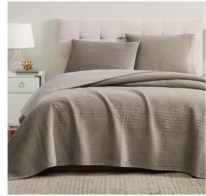 Brooklyn Loom 3piece Velvet Coverlet Set Queen