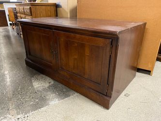 STANLEY Large Wooden Console Table w/ Pull Out Shelves