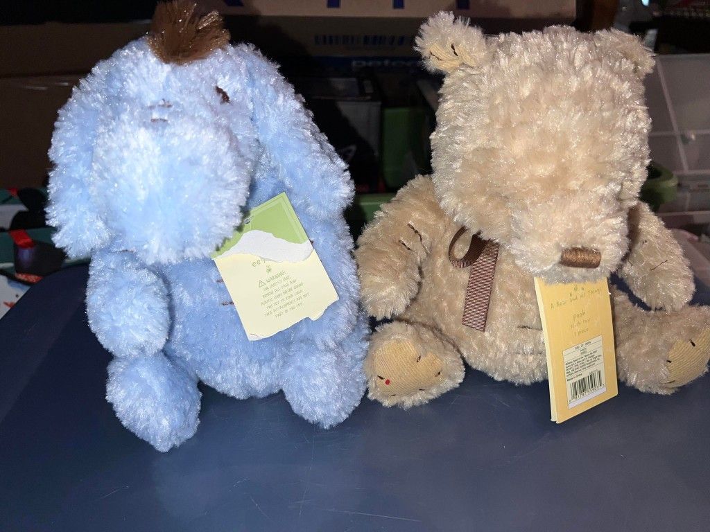 New. Classic Pooh And Eeyore Plush. See Description 