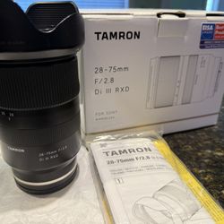 Brand New   Tamron 28-75mm Lens For Sony FE/ E Mount Camera