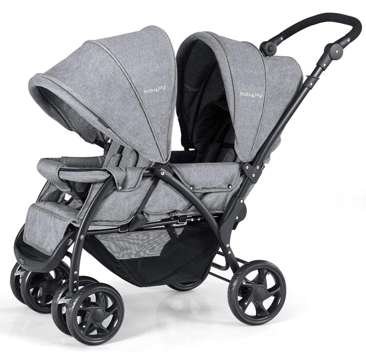 Double Baby Stroller, Foldable Double Seat Tandem Stroller