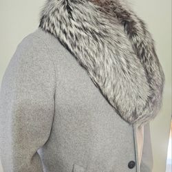 Men's Overcoat Fox Fur Trim 