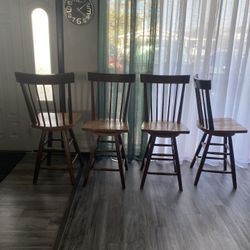 Tall Swivel Wood Chairs 