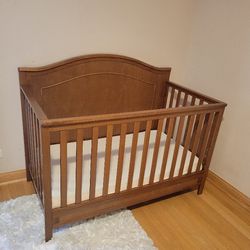 Espresso Baby Crib With Mattres Included