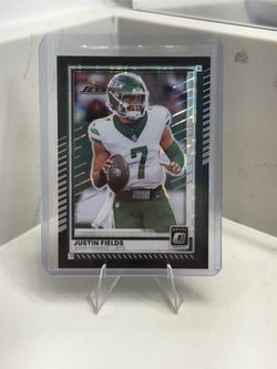 Panini 2025 Donruss Optic Justin Fields #167 Black Pandora Prizm 06/25 NY Jets