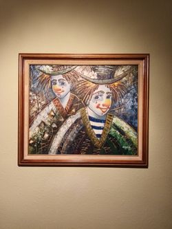 Two clowns Oil painting on canvas