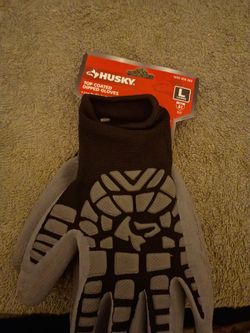 Husky Top Coated Dipped Work Gloves Large