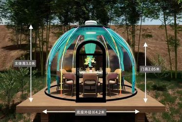 LUXURY TRANSPARENT STARRY SKY DOME HOUSE 🔥  ✨ Luxury Outdoor Space • Panoramic View • Unique Experience  🏠 Diameter: 4.2M / Approx. 13.8 FT 🔎 High-