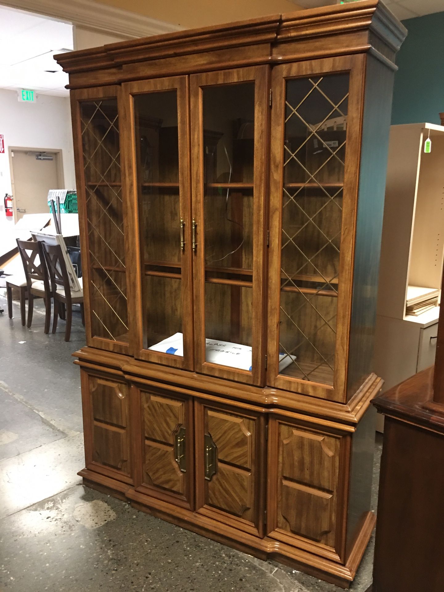 Pecan Finish China Hutch for Sale in Bellevue, WA OfferUp