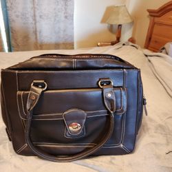 Brown, Lined and padded lap top bag