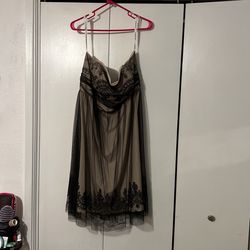Cute Nude And Black Lace DAVID’S BRIDAL dress
