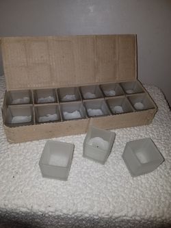 Frosted Square Candle Holders
