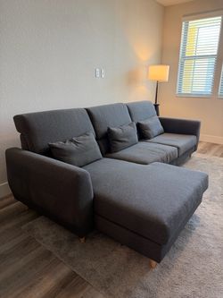 Gray Sectional Sofa with Chaise