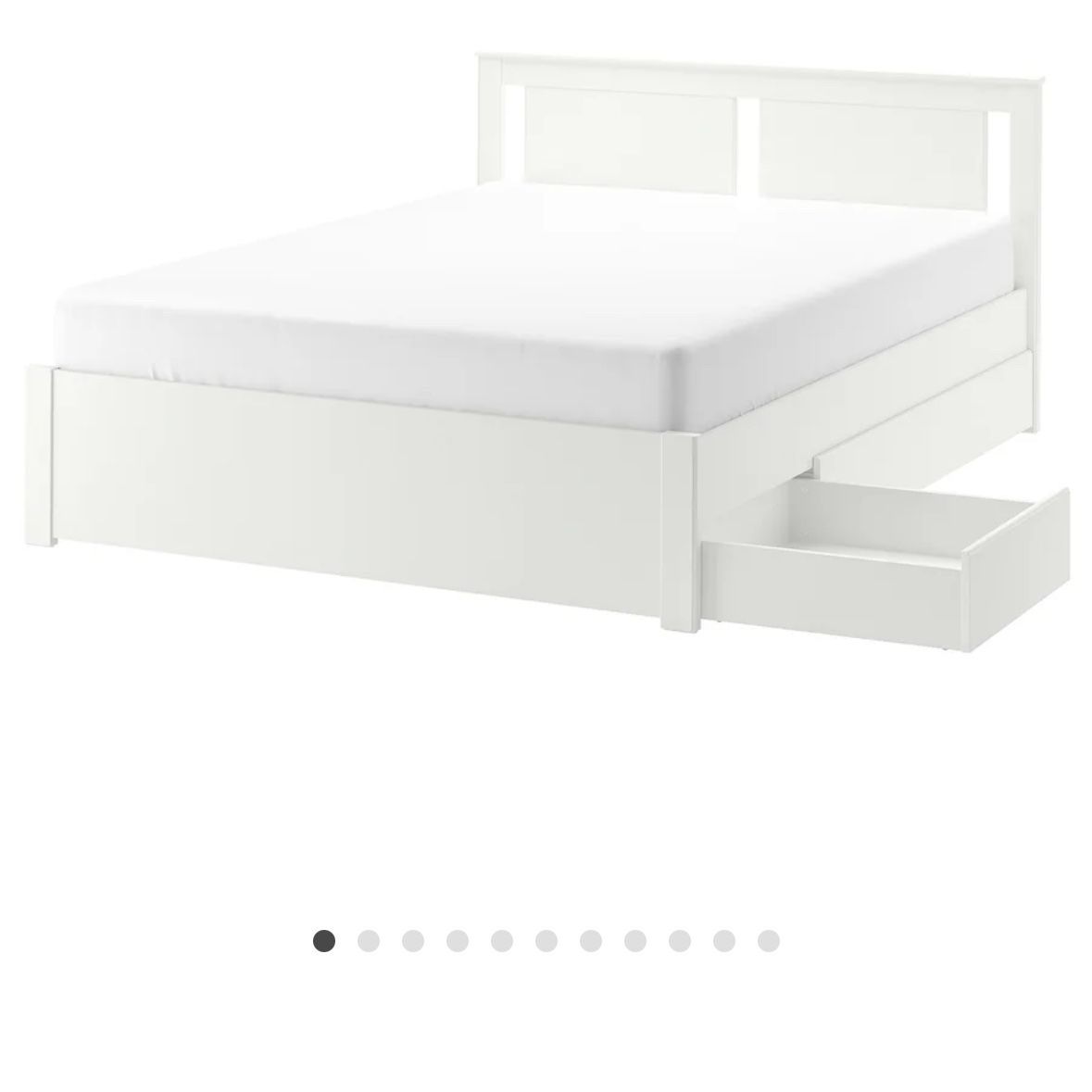 IKEA white bed frame with drawers bed slates and mattress included (optional)  