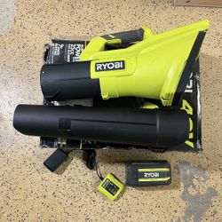 RYOBI 40V 120 MPH 550 CFM Cordless Battery Leaf Blower With 4.0 Ah Battery and Charger