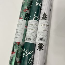 Christmas Gift Wrapping Paper, Bows And Ribbons