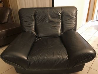 Genuine Black Leather Chair