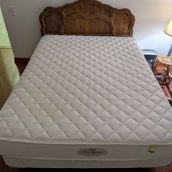 Queen Headboard + mattress + box spring + frame