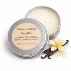 Tallow Lip Balm 100% Grass Fed Tallow Small Batch