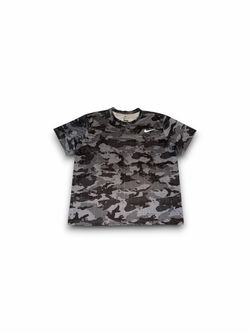 Nike Shirt Mens Size 2XL Gray Camo Short Sleeve Lightweight Dri-Fit