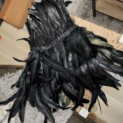 Black Feather Collar great costume prop Halloween 