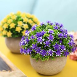 2-Pack Small Artificial Plants Faked Potted Mini Plants for Home Bathroom Office