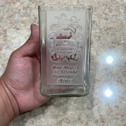 Unique Glass Cup With Engraving Details - 1$ 